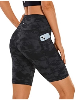 Women's Naked Feeling Biker Shorts - 4''/ 5''/ 6''/ 8''/ 10'' High Waisted Yoga Gym Spandex Shorts Side Pockets