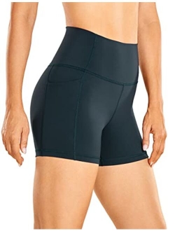 Women's Naked Feeling Biker Shorts - 4''/ 5''/ 6''/ 8''/ 10'' High Waisted Yoga Gym Spandex Shorts Side Pockets