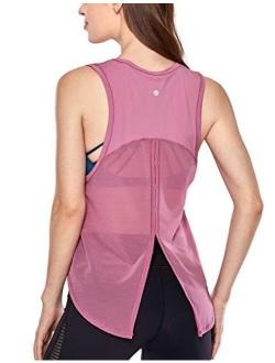 Women's Breezy Feeling Mesh Running Tank Tops Workout Gym Shirts Tie Back Yoga Clothes