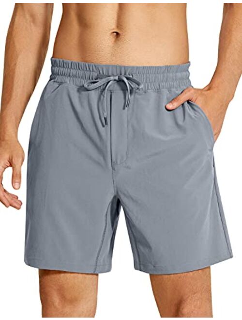 CRZ YOGA Men's Linerless Workout Shorts - 7''/ 9" Quick Dry Running Sports Athletic Gym Shorts with Pockets