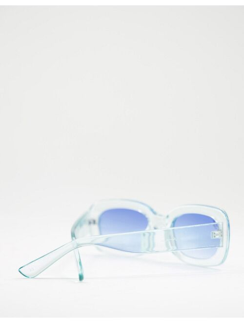 Jeepers Peepers unisex rectangle sunglasses in blue