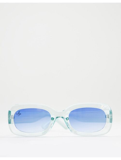 Jeepers Peepers unisex rectangle sunglasses in blue