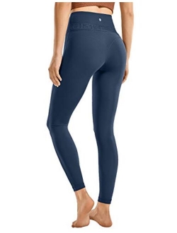 Women's Naked Feeling Soft Yoga Leggings 25 Inches - Reflective High Waisted Workout Pants