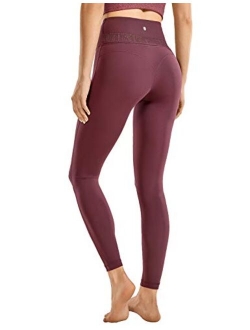 Women's Naked Feeling Soft Yoga Leggings 25 Inches - Reflective High Waisted Workout Pants