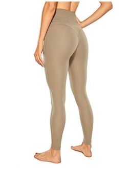 Women's Naked Feeling Soft Yoga Leggings 25 Inches - Reflective High Waisted Workout Pants