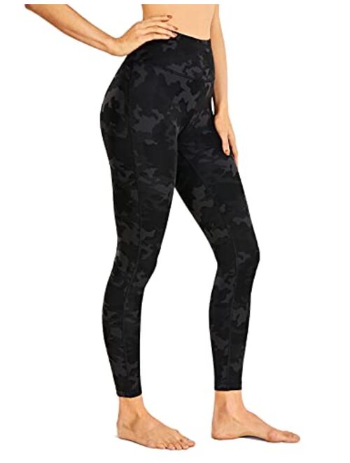 CRZ YOGA Women's Naked Feeling Soft Yoga Leggings 25 Inches - Reflective High Waisted Workout Pants