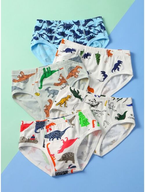 Shein Toddler Boys 5pcs Cartoon Dinosaur Print Brief