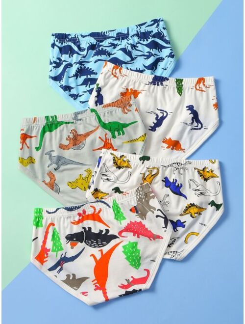 Shein Toddler Boys 5pcs Cartoon Dinosaur Print Brief