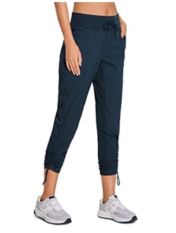 Womens Studio Casual 7/8 Pants 25"/27" - Lightweight Workout Outdoor Athletic Track Travel Lounge Joggers Pockets