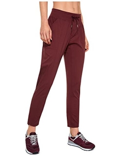 Womens Studio Casual 7/8 Pants 25"/27" - Lightweight Workout Outdoor Athletic Track Travel Lounge Joggers Pockets