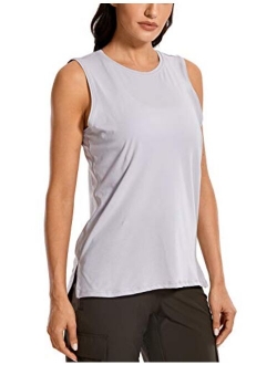 Women's Pima Cotton Workout Tank Tops Loose Fit Yoga Sleeveless Shirts Muscle Tank