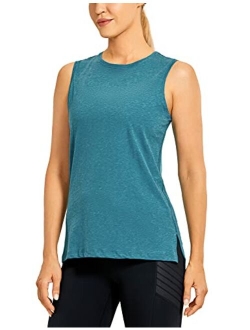Women's Pima Cotton Workout Tank Tops Loose Fit Yoga Sleeveless Shirts Muscle Tank