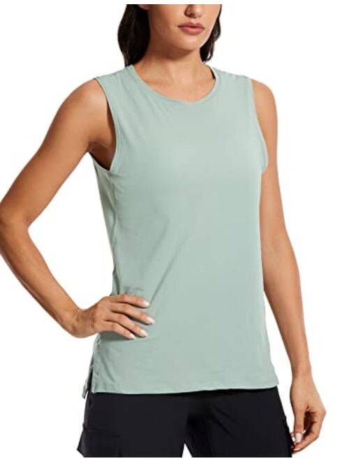 CRZ YOGA Women's Pima Cotton Workout Tank Tops Loose Fit Yoga Sleeveless Shirts Muscle Tank