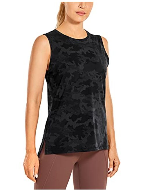 CRZ YOGA Women's Pima Cotton Workout Tank Tops Loose Fit Yoga Sleeveless Shirts Muscle Tank