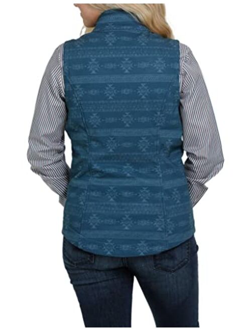 Cinch Women's Southwestern Print Bonded Concealed Carry Zip-Front Vest