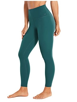 Women's Light-Fleece Yoga Leggings 25'' / 28'' - Warm Matte Brushed Workout Tights High Waisted Athletic Pants