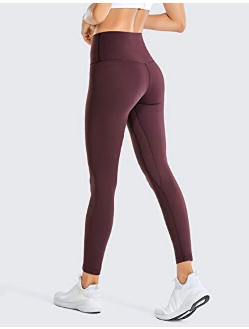 CRZ YOGA Women's Light-Fleece Yoga Leggings 25'' / 28'' - Warm Matte Brushed Workout Tights High Waisted Athletic Pants