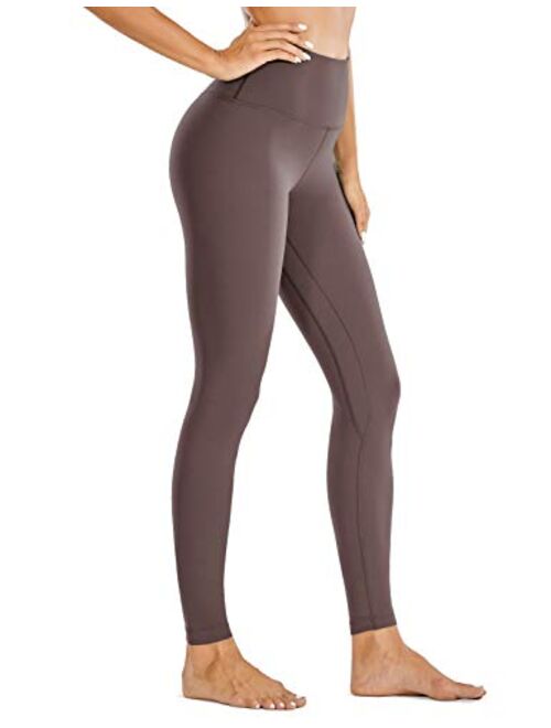 CRZ YOGA Women's Light-Fleece Yoga Leggings 25'' / 28'' - Warm Matte Brushed Workout Tights High Waisted Athletic Pants