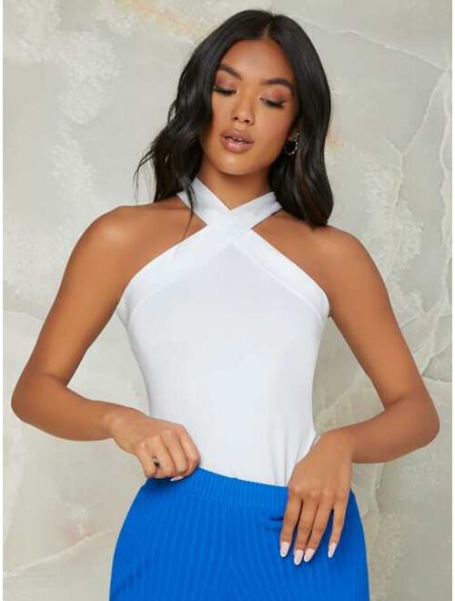 Buy Shein Bae Form Fitting Crisscross Halter Top Online Topofstyle 0759