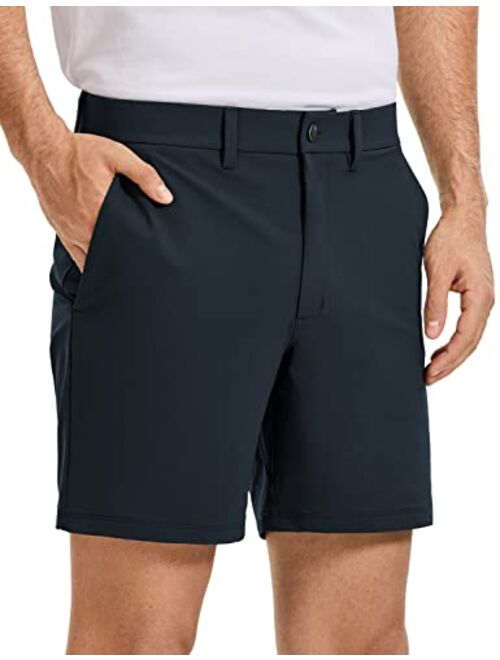 CRZ YOGA Men's Stretch Golf Shorts - 7''/9'' Slim Fit Waterproof Athletic Casual Work Shorts with Pockets