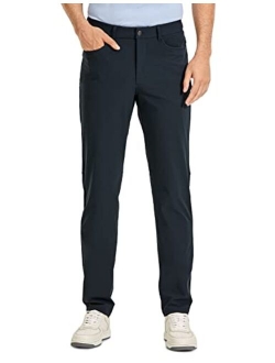 Men's Stretch Golf Pants - 33''/35'' Slim Fit Work Pants Stretch Waterproof 5-Pocket Thick Travel Pants