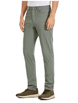 Men's Stretch Golf Pants - 33''/35'' Slim Fit Work Pants Stretch Waterproof 5-Pocket Thick Travel Pants