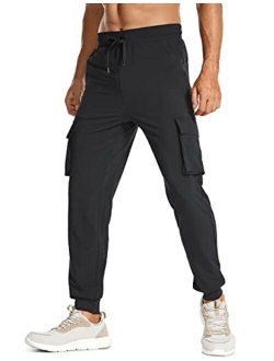 Men's Lightweight Cargo Joggers - 30" Quick Dry Hiking Athletic Pants Outdoor Street Causal Pants with Zip Pockets