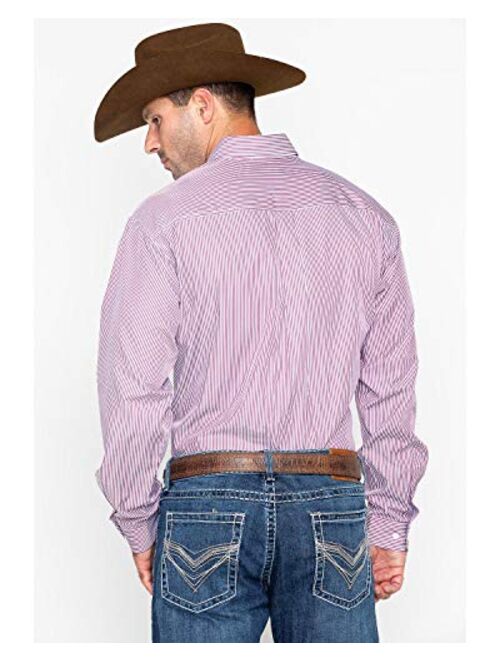 Cinch Men's Classic Fit Long Sleeve Button One Open Pocket Stripe Shirt