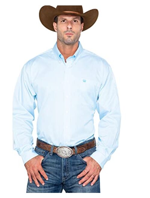 Cinch Men's Classic Fit Long Sleeve Button One Open Pocket Stripe Shirt