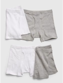 Kids 100% Organic Cotton Solid Boxer Briefs (4-Pack)