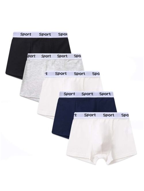 Shein Boys 5pcs Letter Tape Waist Boxer Brief