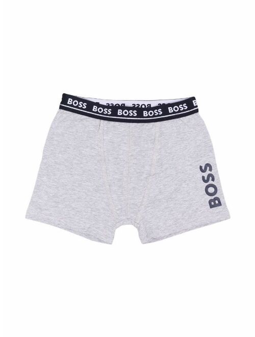 BOSS Kidswear logo-print pure cotton boxers set