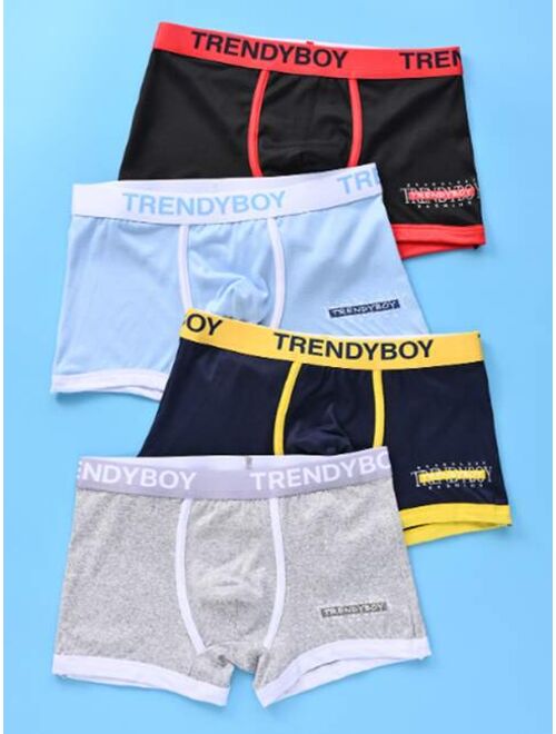 Shein Boys 4pcs Letter Graphic Boxer Brief