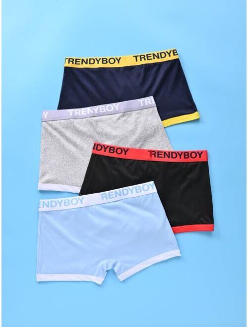 Shein Boys 4pcs Letter Graphic Boxer Brief