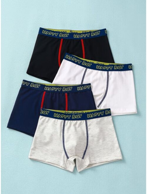 Shein Boys 4pcs Letter Taped Boxer Brief