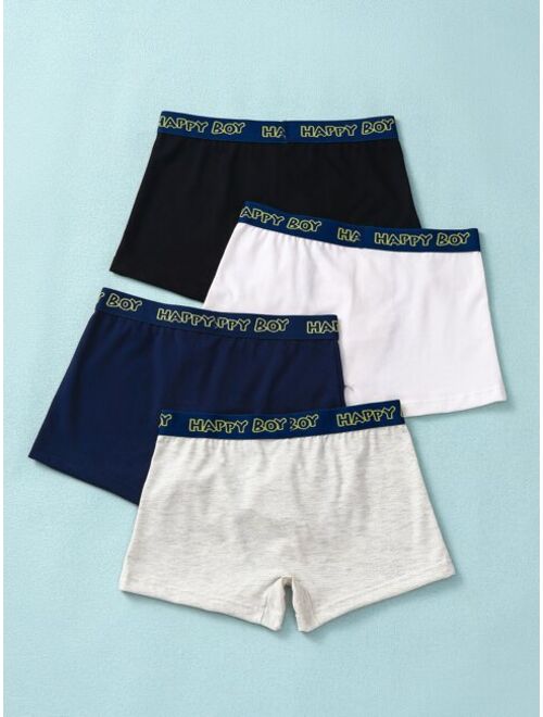 Shein Boys 4pcs Letter Taped Boxer Brief