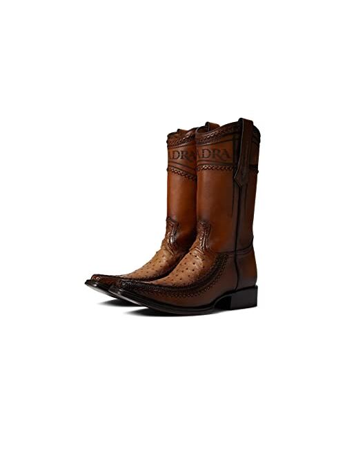 Cuadra Men's Western Boot in Genuine Ostrich Leather Brown