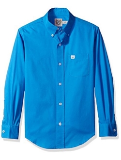 Boys' Big Classic Fit Long Sleeve Button One Open Pocket Solid