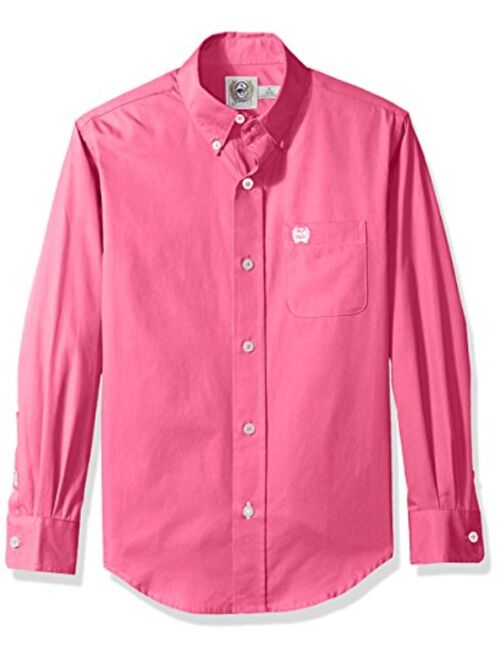 Cinch Boys' Big Classic Fit Long Sleeve Button One Open Pocket Solid