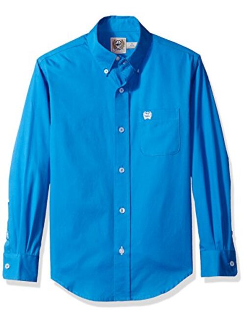 Cinch Boys' Big Classic Fit Long Sleeve Button One Open Pocket Solid