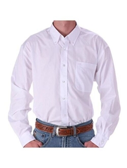 Men's Classic Fit Long Sleeve Button One Open Pocket Solid Shirt