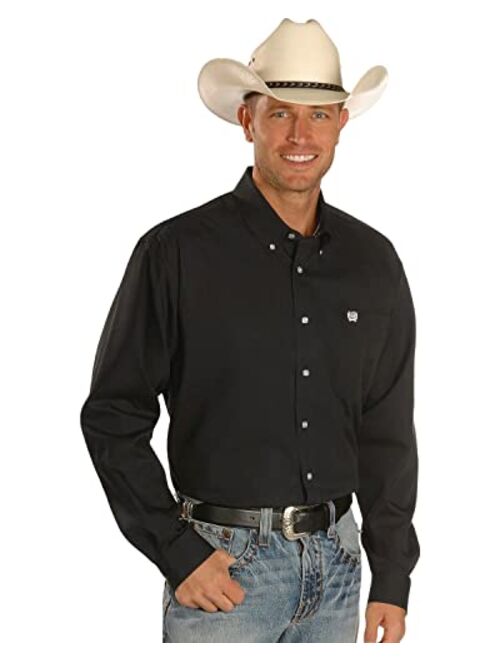 Cinch Men's Classic Fit Long Sleeve Button One Open Pocket Solid Shirt