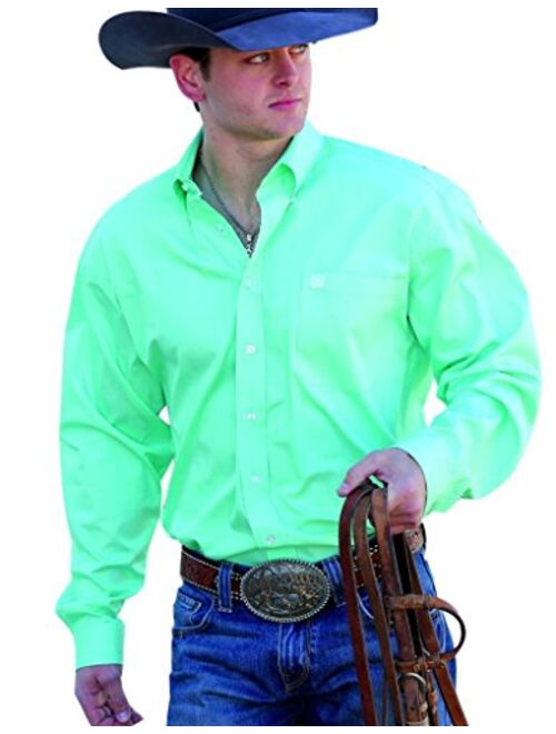 Cinch Men's Classic Fit Long Sleeve Button One Open Pocket Solid Shirt