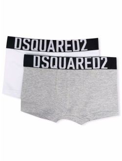 KIDS two pack of logo waistband boxers