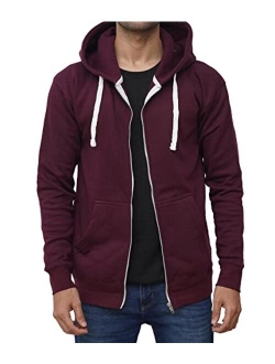 Raglan Zip Up Hoodie Men - Men's Fashion Comfy Fleece Sweatshirts Full Zipper Hoodies