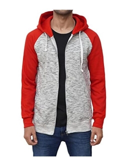 Raglan Zip Up Hoodie Men - Men's Fashion Comfy Fleece Sweatshirts Full Zipper Hoodies