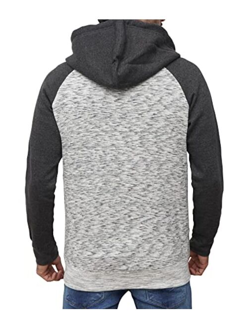 Decrum Raglan Zip Up Hoodie Men - Men's Fashion Comfy Fleece Sweatshirts Full Zipper Hoodies