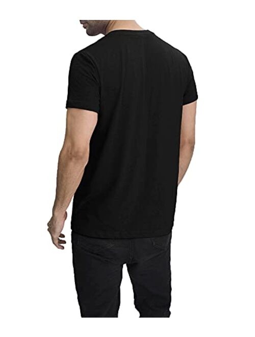 Decrum Plain Long Sleeve Shirt Men - Grey & Black Soft Cotton V Neck Full Sleeves Jersey