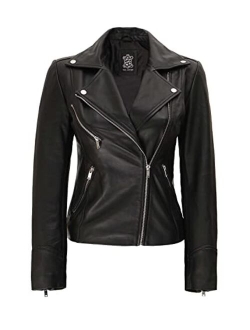 Asymmetrical Womens Leather Jacket - Real Lambskin Leather Jackets for Women