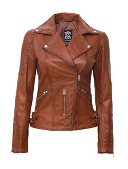 Asymmetrical Womens Leather Jacket - Real Lambskin Leather Jackets for Women